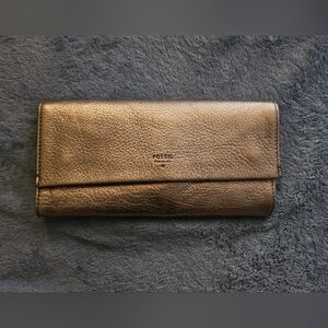 Fossil champagne Gold  color Jewlery Wallet